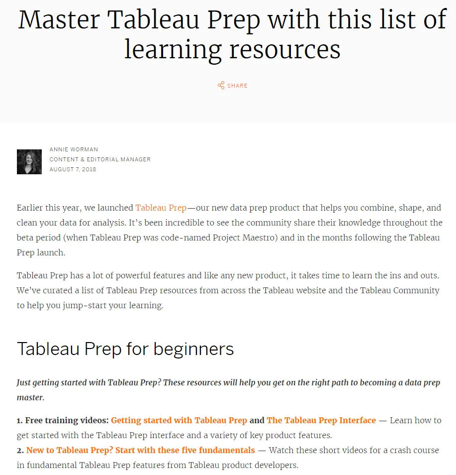 Tableau Resources