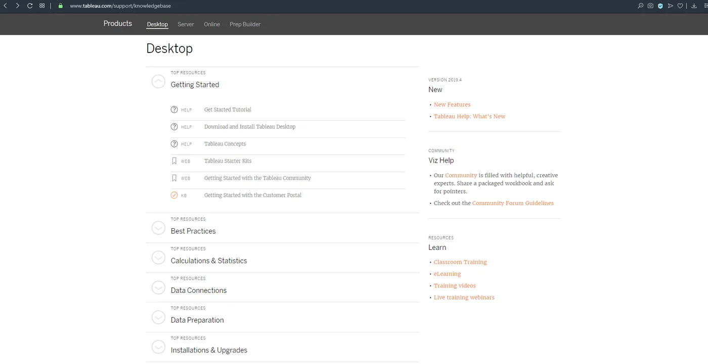 Tableau Knowledgebase