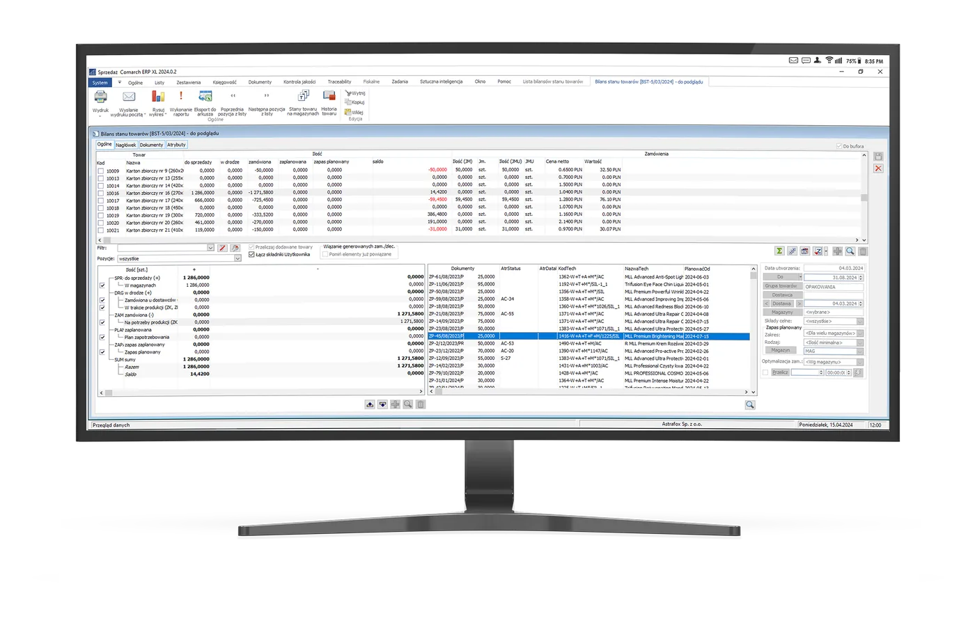 Specjalista analizujący działanie systemu Comarch ERP XL