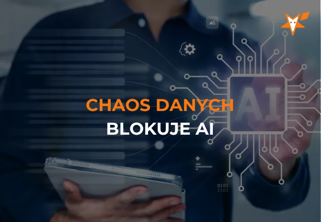 Okładka webinaru „Chaos danych blokuje AI”.