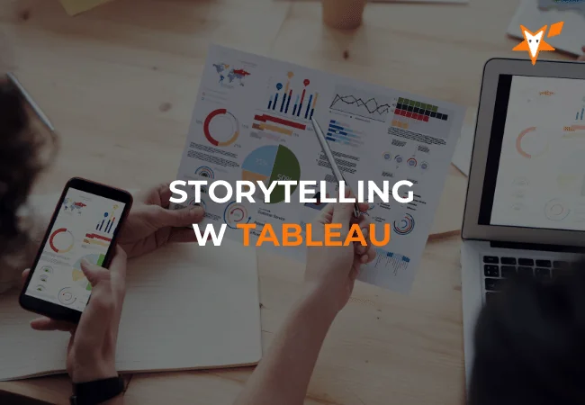 Okładka webinaru „Opowiadanie historii za pomocą danych – Storytelling w Tableau”.
